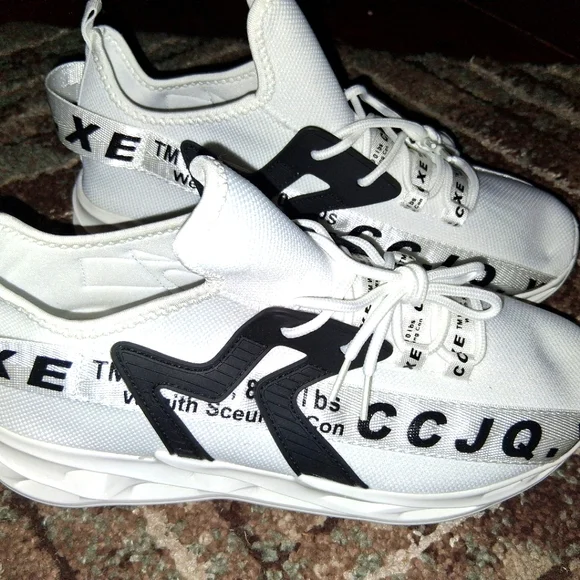*bogo* White and Black Athletic Sneakers - Picture 1 of 5